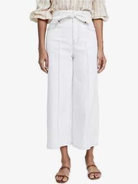 Joie White High-Rise Wide-Leg Jeans